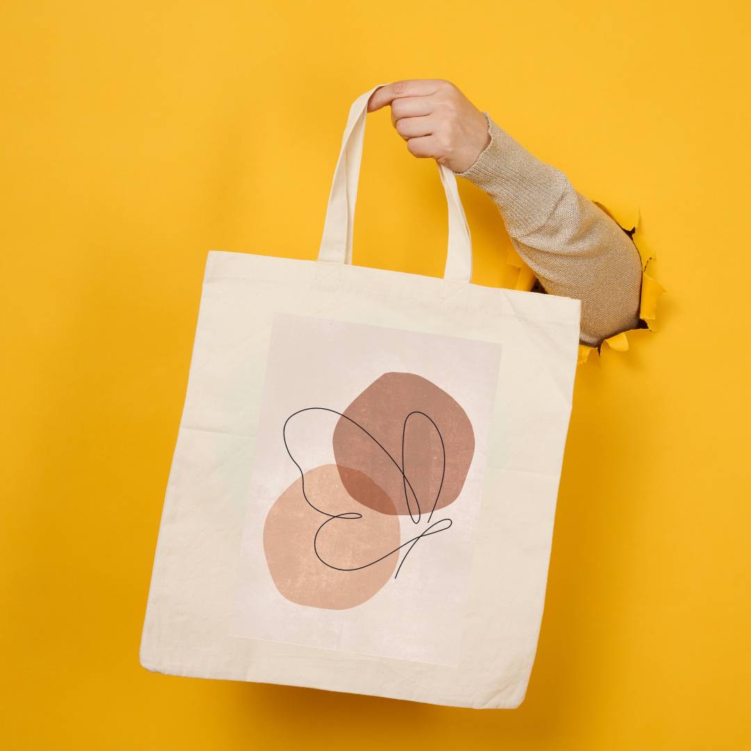 Butterfly BOHO Tote Bag Zipper