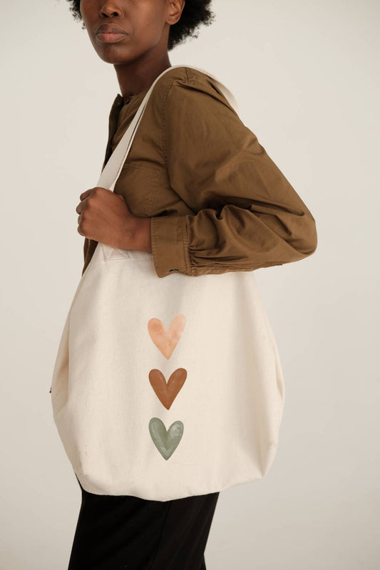 Minimalistic Heart Tote Bag Zipper