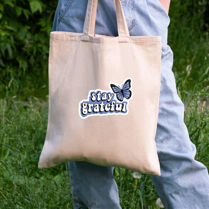 "STAY GRATEFUL" Tote Bag Zipper