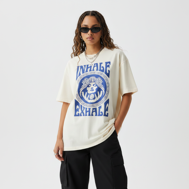 "Inhale Exhale" Unisex Oversized Classic T-Shirt