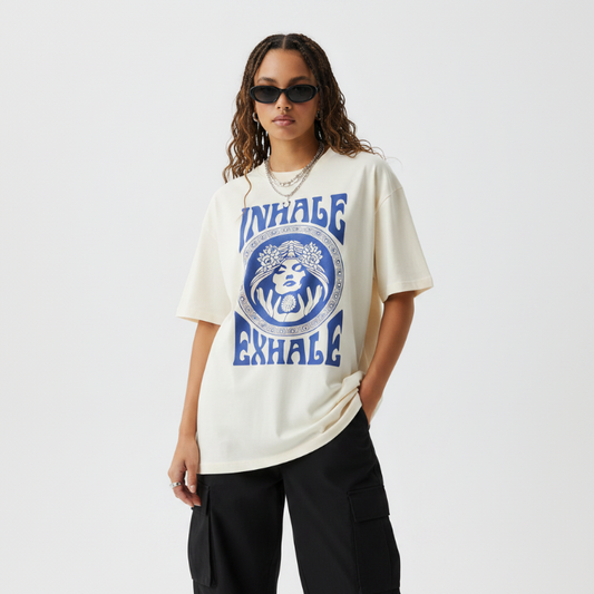 "Inhale Exhale" Unisex Oversized Classic T-Shirt